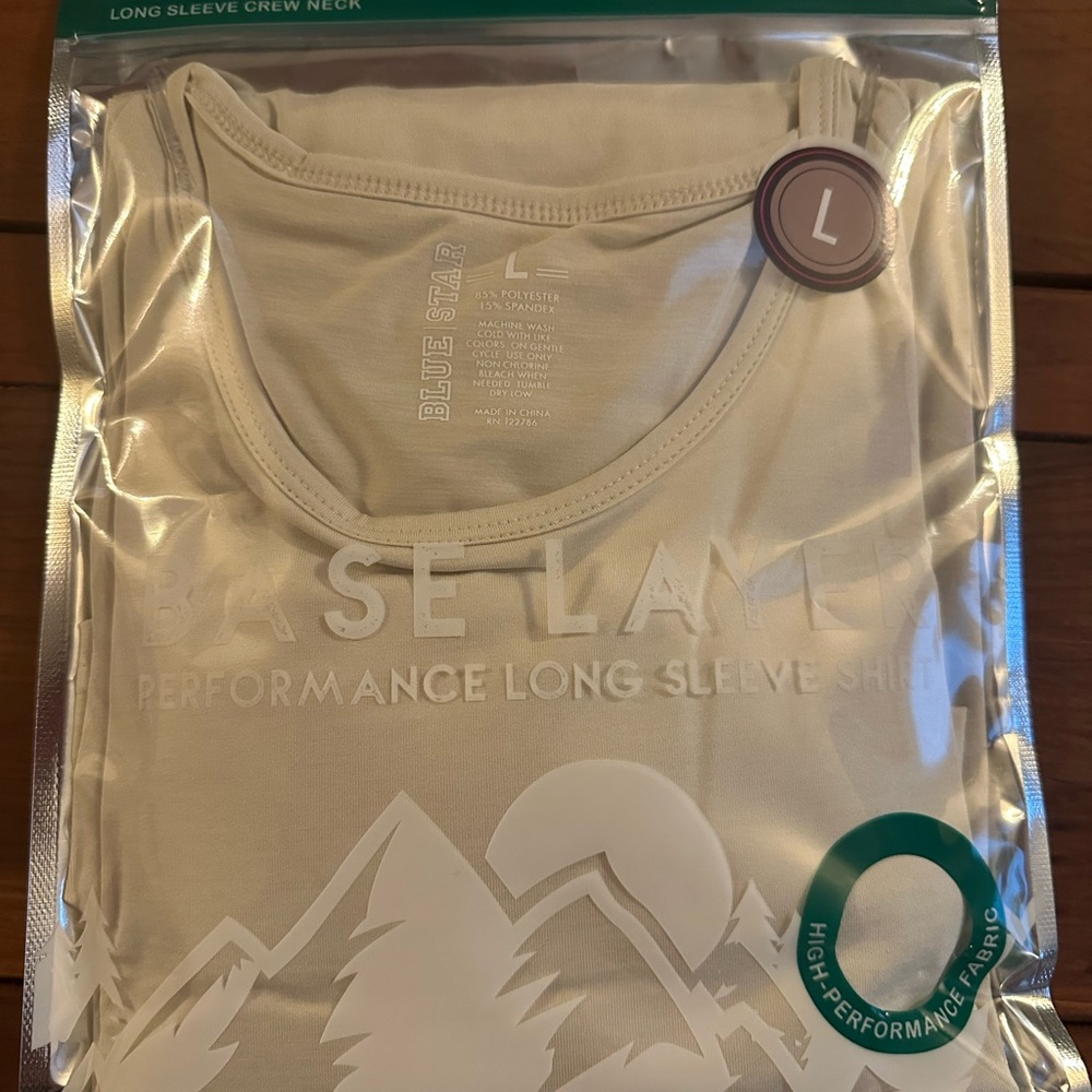 Base Layer Performance Long Sleeve Shirt in Light Beige